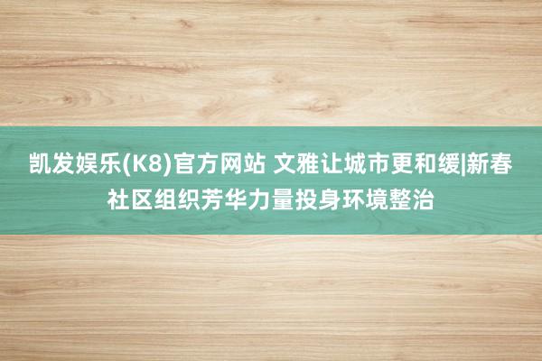凯发娱乐(K8)官方网站 文雅让城市更和缓|新春社区组织芳华力量投身环境整治