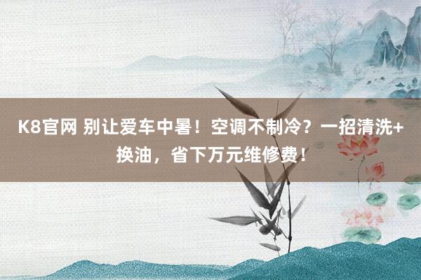K8官网 别让爱车中暑！空调不制冷？一招清洗+换油，省下万元维修费！