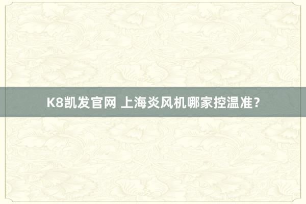 K8凯发官网 上海炎风机哪家控温准？