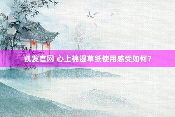 凯发官网 心上棉湿草纸使用感受如何？