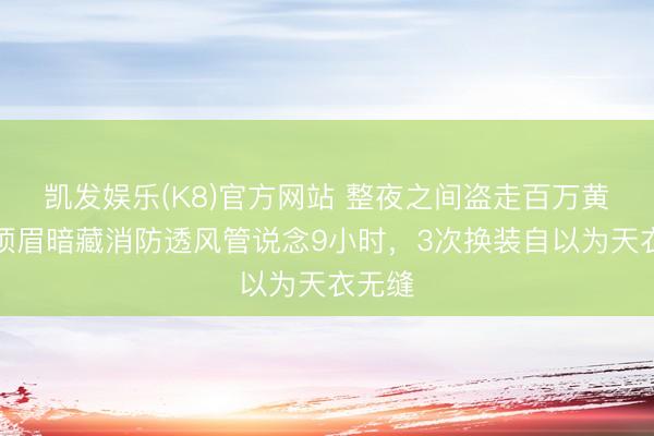 凯发娱乐(K8)官方网站 整夜之间盗走百万黄金！须眉暗藏消防透风管说念9小时，3次换装自以为天衣无缝